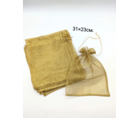 Мішечок подарунковий Золотий 31×23 см 12 шт